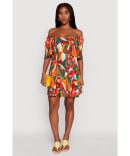 Airy Tropical Floral Empire Waist Dress