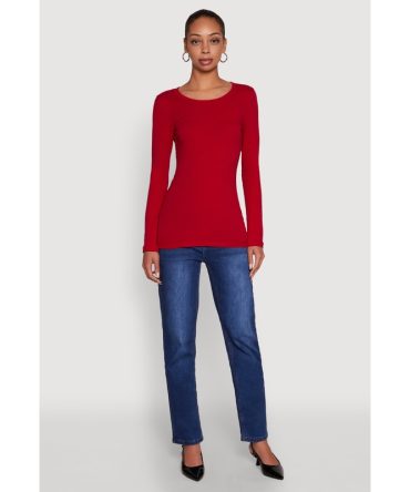 Basic Long Sleeve Crew Neck T Shirt