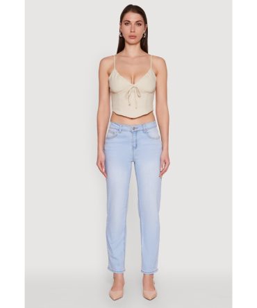 Chic Linen Bustier Top with Sweetheart Neckline
