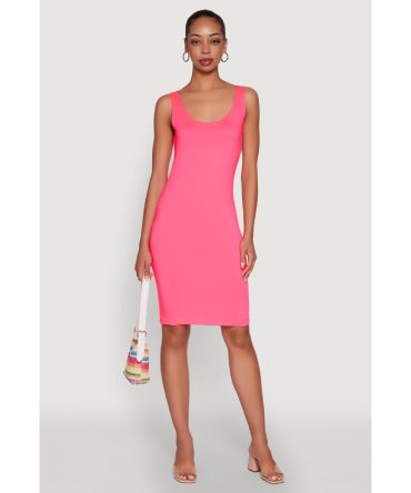 Chic Sleeveless Scoop Neck Midi Tank Dress