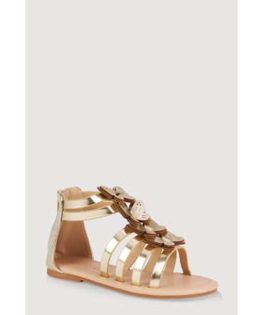 Girls Butterfly Zip Back Gladiator Sandals