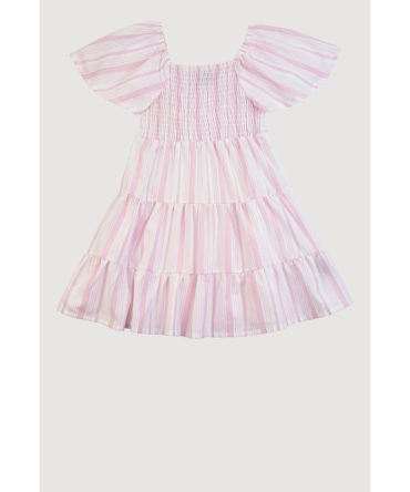 Little Girls Striped Smocked Tiered Dress