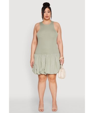 Plus Size Almost Famous Nylon Bubble Dress