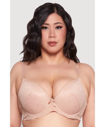 Plus Size Lace Convertible Strap Plunge Bra