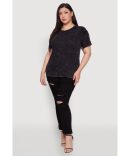 Plus Size She Graphic Side Slit Tunic Sweatshirt
