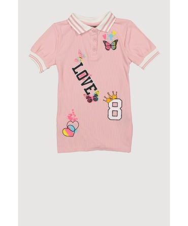 Toddler Girls Love 8 Graphic Polo Dress