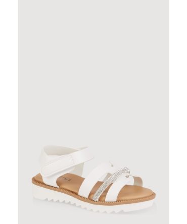 Toddler Girls Rhinestone Detail H Band Sandals