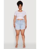 WAX Distressed Raw Hem Jorts