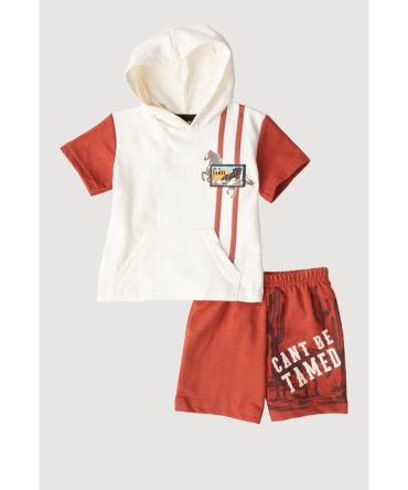 Baby Boys 12-24M Horse Graphic Hooded Top and Shorts