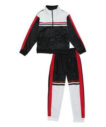 Boys Color Block Zip Front Track Jacket and Joggers