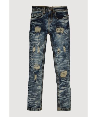Boys Whiskered Distressed Slim Leg Jeans