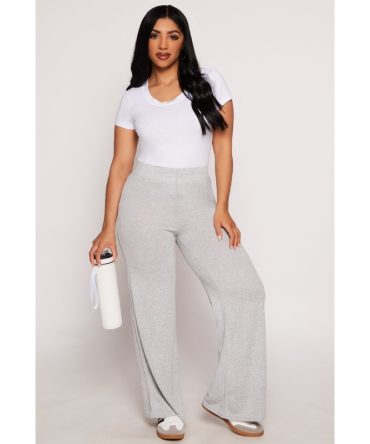 Brushed Knit Wide Leg Sweatpants