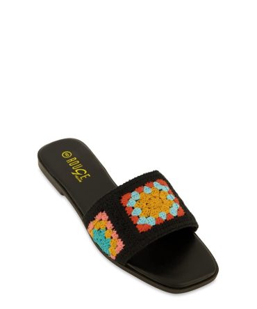 Crochet Band Slide Sandals