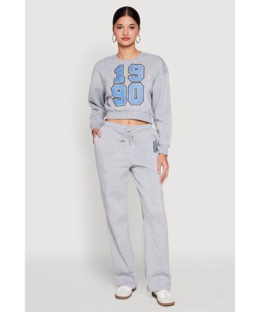 Fleece Graphic Drawstring Sweatpants