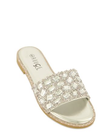 Gemstone Studded Slide Sandals