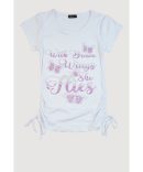 Girls 3D Rhinestone Queen Graphic Top