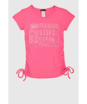 Girls 3D Rhinestone Graphic Tee