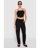 Mesh Lettuce Edge Ruffle Casual Straight Pants