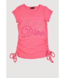Little Girls Spread Sunshine Tee and Faux Leather Skirt