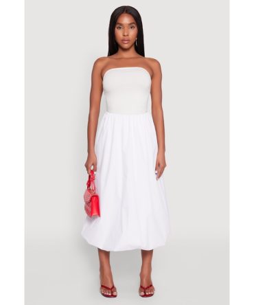 Poplin Midi Bubble Skirt