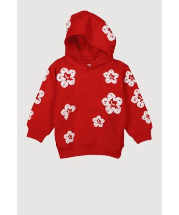 Toddler Boys Floral Print Pullover Hoodie