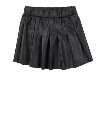 Toddler Girls Faux Leather Pleated Skirt
