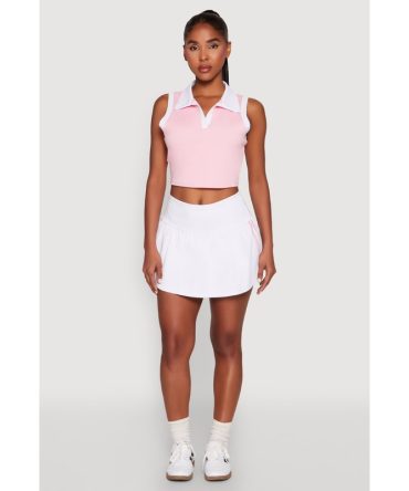 Varsity Striped Drop Waist Skort