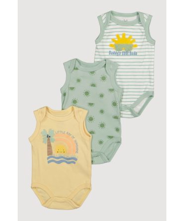 Baby Boys 0-9M Chenille Cool Dude Tank Bodysuits 3 Pack