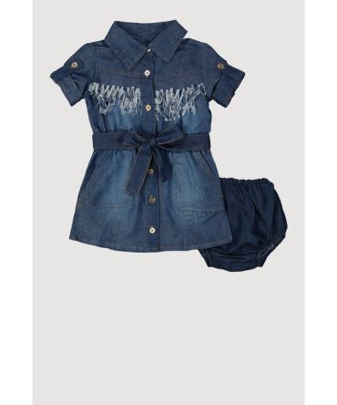 Baby Girls 12-24M Fringed Chambray Shirt Dress