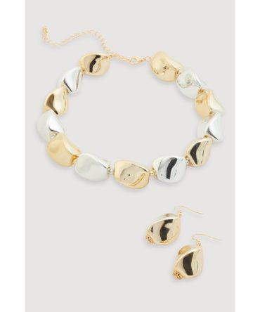 Chunky Bead Necklace with Drop Earrings
