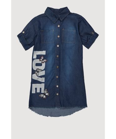Girls Love Graphic Shirt Dress
