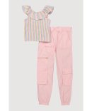 Little Girls Poplin Cargo Jumpsuit