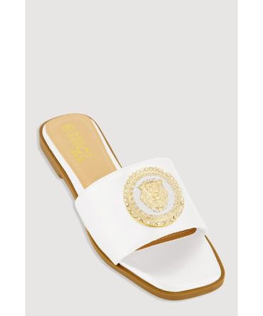 Lion Pendant Slide Sandals