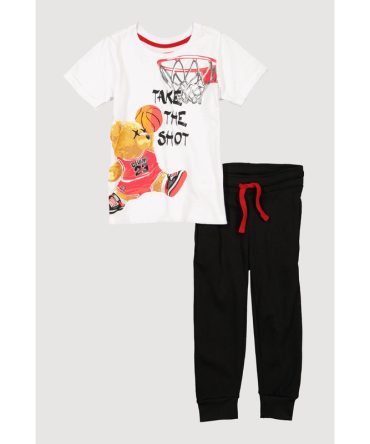 Little Boys Take The Shot Bear Tee and Joggers