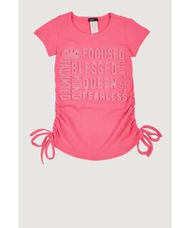 Little Girls 3D Rhinestone Graphic Top