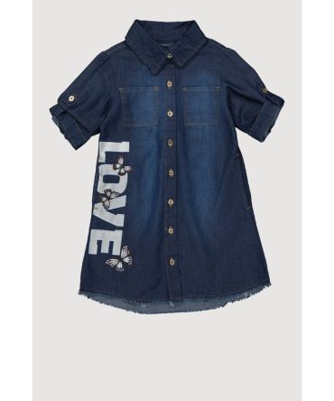 Little Girls Love Graphic Shirt Dress