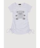 Little Girls Rhinestone Teddy Bear Graphic Top