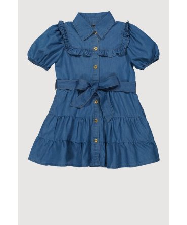 Little Girls Ruffle Detail Tiered Dress