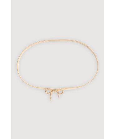 Metallic Bow Stretch Waist Belt