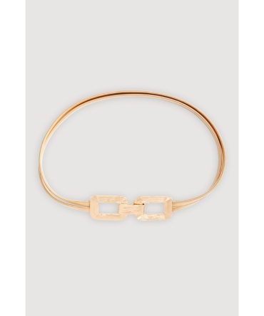 Metallic Double Layered Stretch Waist Belt
