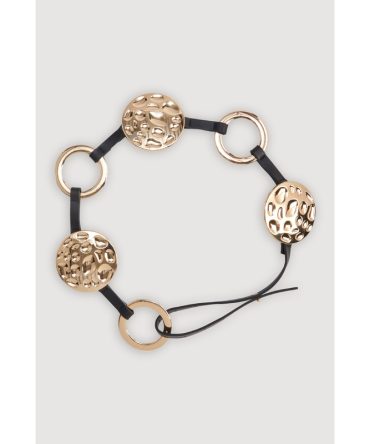Metallic Textured Circle Waist Belt