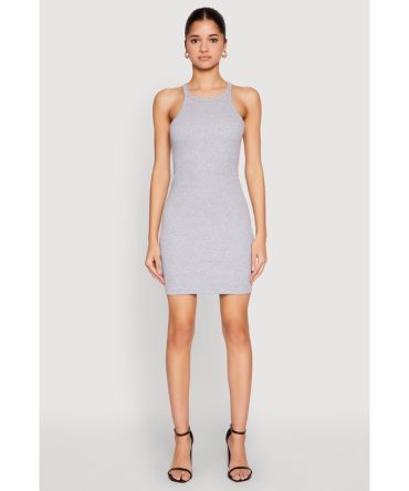 Ribbed Knit Mini Tank Dress