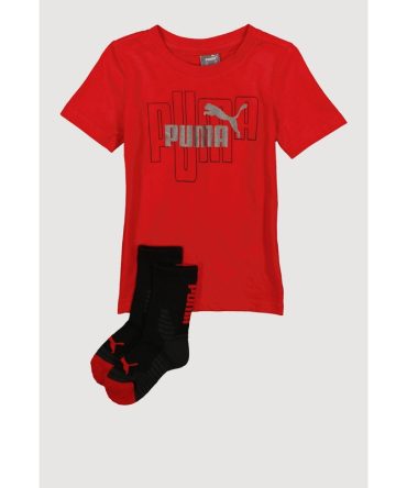 Toddler Boys Puma Logo T Shirt with Socks
