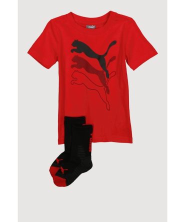 Toddler Boys Puma Logo Tee with Socks