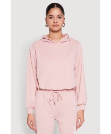 Almost Famous Bubble Hem Cropped Hoodie