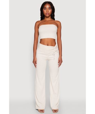 Almost Famous Ruched Fold Over Pants