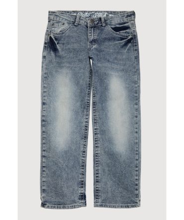 Boys Whiskered Mineral Wash Straight Leg Jeans