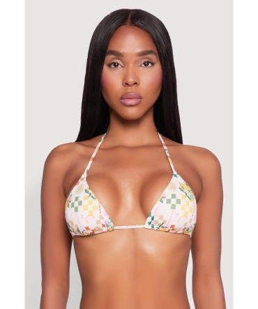 Citrus Print Tie Back Bikini Top