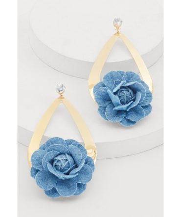 Flower Statement Teardrop Earrings