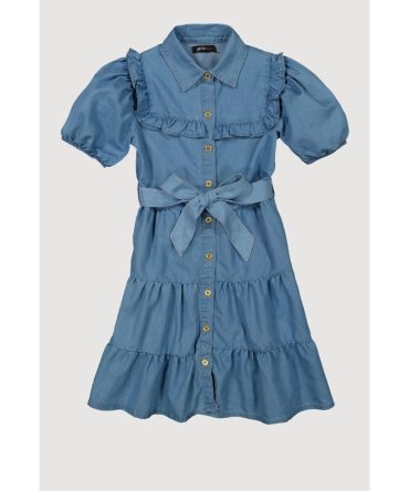 Girls Ruffle Detail Tiered Dress